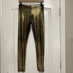 BCBGMaxAzria Gold Shimmer Leggings sz M